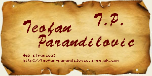 Teofan Parandilović vizit kartica